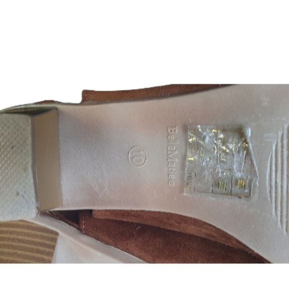 BELLA MARIE Lace Up Block Heel Booties Brown Suede Women Sz 10 Renaissance Vibes - Picture 12 of 14